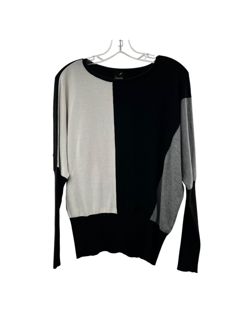 Aaeda Women's Colorblock Pullover Sweater Long Sleeve Black/Multi Size Large